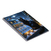 Black Cat With Christmas Lights Holiday ノートブック (右側)