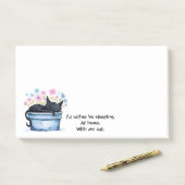 Black Cat with Flowers I'd Rather Be Sleeping ポストイット (デスク)