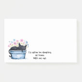 Black Cat with Flowers I'd Rather Be Sleeping ポストイット (正面)