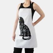 Black cat with green eyes エプロン (インサイチュ)