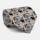 Black Cat With Japanese Lady ネクタイ (ロール)