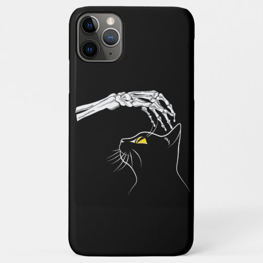 Black Cat With Skeleton Hand Halloween Spooky Case-Mate iPhoneケース (裏面)