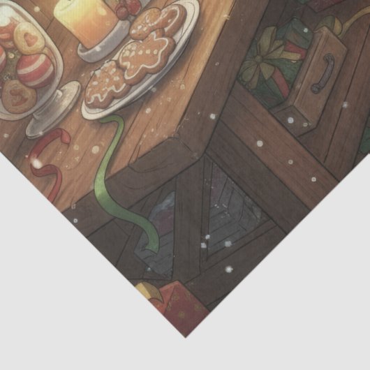 Black Cat Wrapping Christmas Gifts Decoupage 薄葉紙 (詳細)