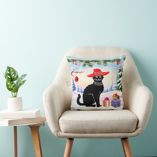 Black Cat X-mas クッション (椅子)