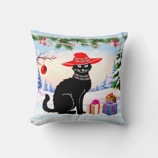 Black Cat X-mas クッション (正面)