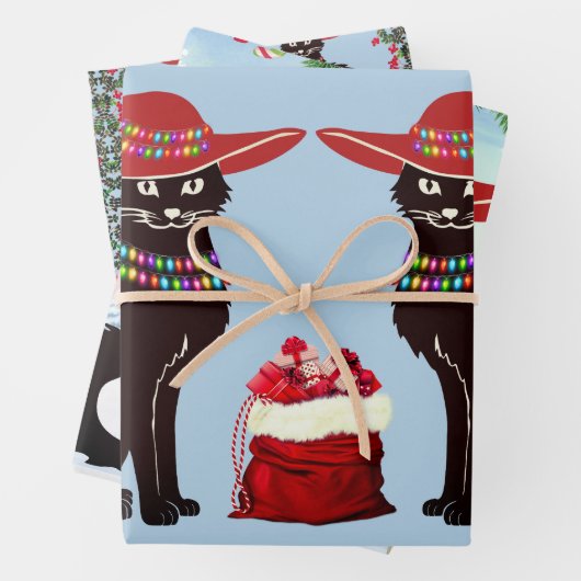Black Cat X-mas ラッピングペーパーシート (インサイチュ)