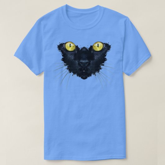 Black Cat  Yellow Eyes Kitty Kitten Cat Face  Tシャツ (デザイン正面)