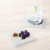 Black Cat yes Autumn ガラスコースター (アングル)