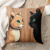 Black Cat Zoning Out - Kittenおもしろいミーム クッション (ブランケット)