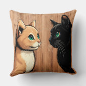 Black Cat Zoning Out - Kittenおもしろいミーム クッション (裏面)