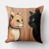 Black Cat Zoning Out - Kittenおもしろいミーム クッション (正面)