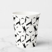 Black Cats And Bats Simple Cute Pattern Halloween 紙コップ (右)