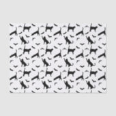 Black Cats And Flying Bats Halloween Pattern 薄葉紙 (正面)