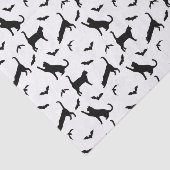 Black Cats And Flying Bats Halloween Pattern 薄葉紙 (詳細)