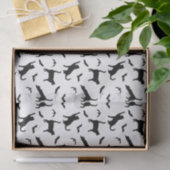 Black Cats And Flying Bats Halloween Pattern 薄葉紙 (ギフト)