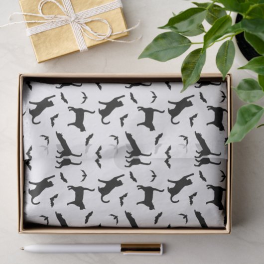 Black Cats And Flying Bats Halloween Pattern 薄葉紙 (ギフト)