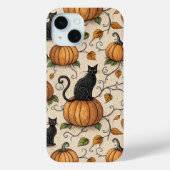Black Cats and Pumpkins Halloween Pattern Case-Mate iPhoneケース (裏面)