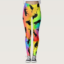 Black Cats and Rainbows Leggings レギンス