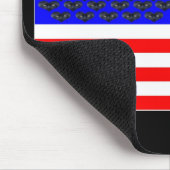 Black Cats And Stripes Flag マウスパッド (コーナー)