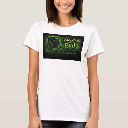 Black Cats are Evil Tシャツ (正面)