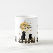 Black Cats Autumn Moonlit Fence Art Harvest Moon コーヒーマグカップ (中央)
