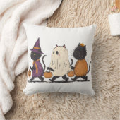 Black Cats Halloween Trick or Treat Cute Spooky クッション (ブランケット)