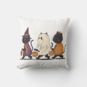 Black Cats Halloween Trick or Treat Cute Spooky クッション (正面)