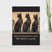 Black Cats Lover Folded Greeting Card カード (正面)