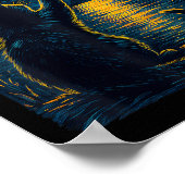 Black Cats Lover Starry Night Vincent Van Gogh  ポスター (角)