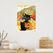 Black Cats “Mommy and Me” Wall Art Poster  ポスター (キッチン)