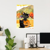 Black Cats “Mommy and Me” Wall Art Poster  ポスター (ホームオフィス)