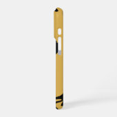 Black Cats on Mustard with Blue Outlines– Modern  iPhoneケース (左側面)