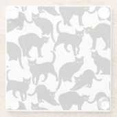 Black Cats on White ガラスコースター (裏面)