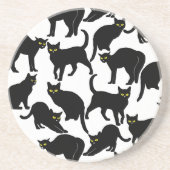 Black Cats on White コースター (正面)