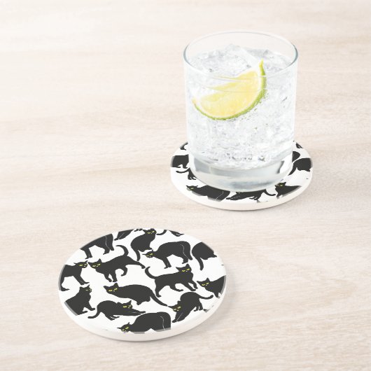 Black Cats on White コースター (側面)