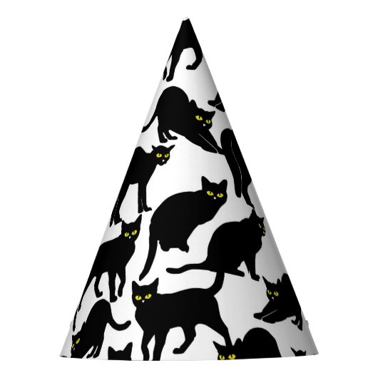 Black Cats on White パーティーハット (正面)