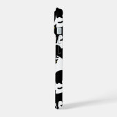 Black Cats on White iPhone 15ケース (左側面)