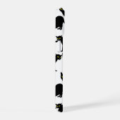 Black Cats on White iPhone 15ケース (右側面)