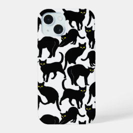 Black Cats on White iPhone 15ケース