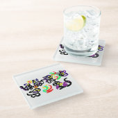 Black  Cats party ガラスコースター (アングル)