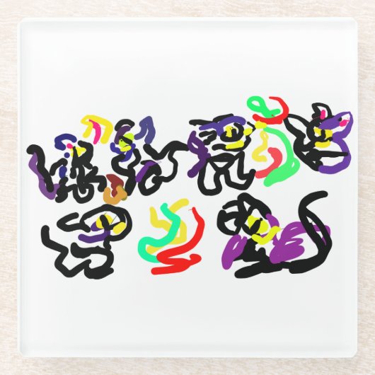 Black  Cats party ガラスコースター (正面)