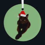 Black Cat's Photo切り出しwith Santa Hat Green ガラスオーナメント<br><div class="desc">クリスマスパーソナライズされたの飾り付け素晴らしは祝クリスマスにペットを飾る方法だ。黒猫の赤と白写真にサンタ帽のスケッチ。背景は緑。猫もしの写真を自分のペットの切り出しの写真に置き換えたい。編集クリックデザインでペットの頭に合わせてサンタ帽子を調整できる。あなたもしは救済パーソナライズが必要だ、メッセージを下さい。</div>