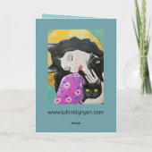 Black Cats Whimsical Art カード (裏面)