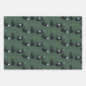 Black Cats Winter Cute Christmas Winter ラッピングペーパーシート (正面)