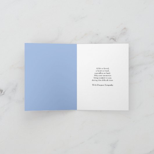 Black Cavalier King Charles Rainbow Bridge カード (内部)