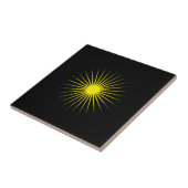 Black Ceramic Tile with Striking Yellow Star Desig タイル (側面)