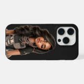 Black Chain Editorial Phone Case iPhoneケース (裏面横)