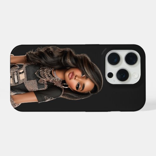 Black Chain Editorial Phone Case iPhoneケース (裏面横)