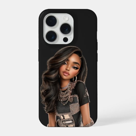 Black Chain Editorial Phone Case iPhoneケース (裏面)