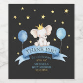black chalk baby boy shower elephant ワインラベル (シングルラベル)